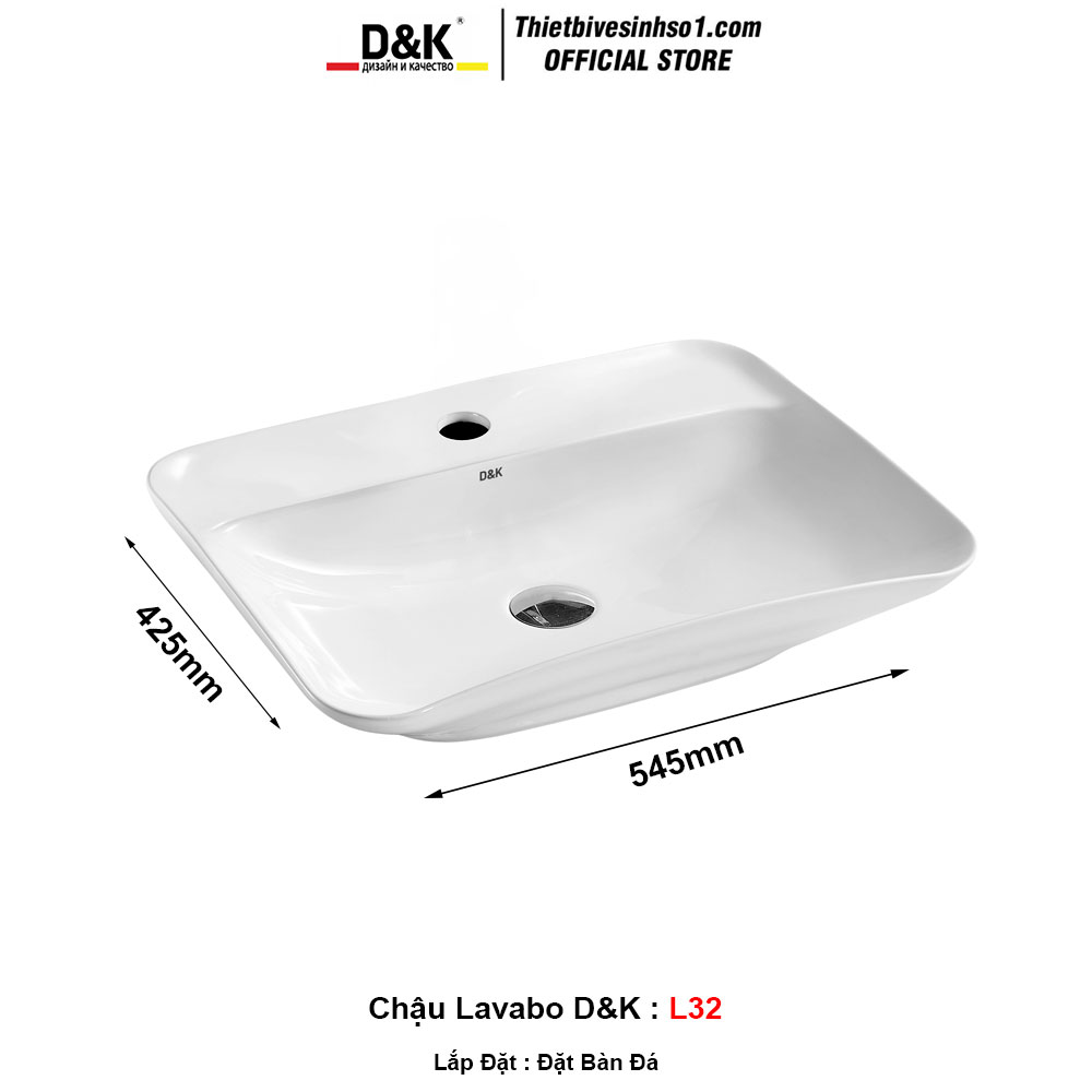 Chậu Lavabo Đặt Bàn D&K L32