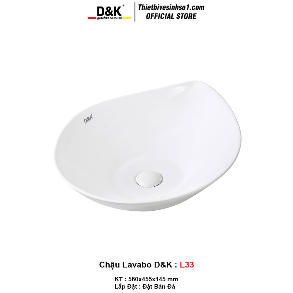 Chậu Lavabo Đặt Bàn D&K L33