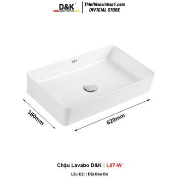 Chậu Lavabo Đặt Bàn D&K L07-W