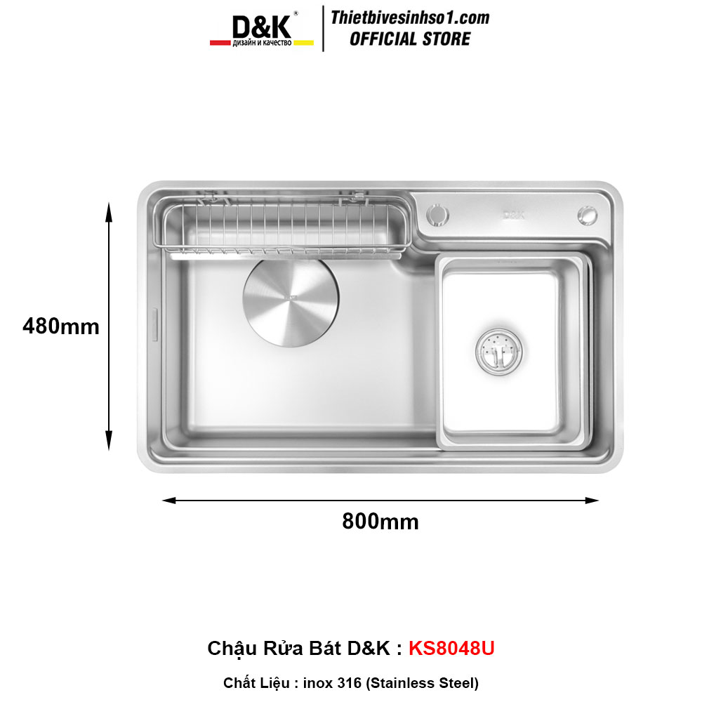 Chậu Rửa Bát D&K KS8048U