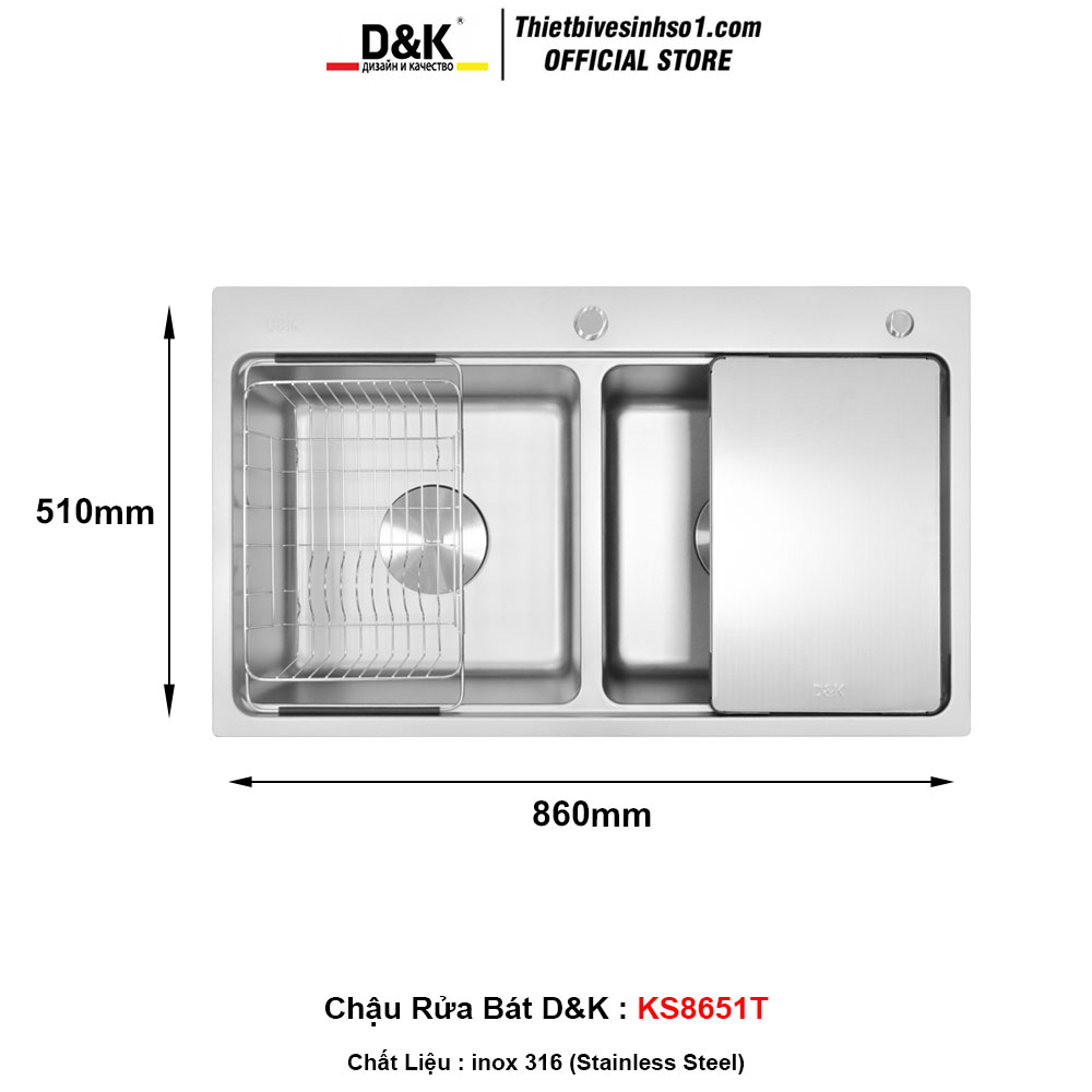 Chậu Rửa Bát D&K KS8651T