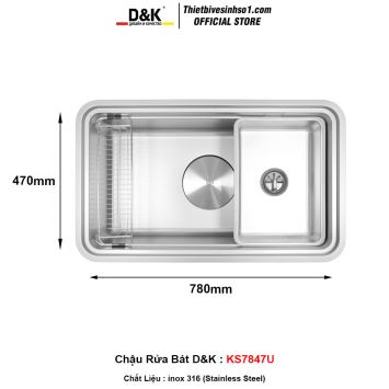 Chậu Rửa Bát D&K KS7847U