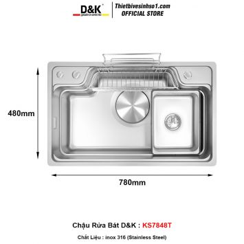 Chậu Rửa Bát D&K KS7848T