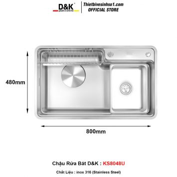 Chậu Rửa Bát D&K KS8048U