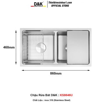 Chậu Rửa Bát D&K KS8646U