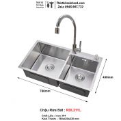 Chậu Rửa Bát inox 2 Hố RDL211L