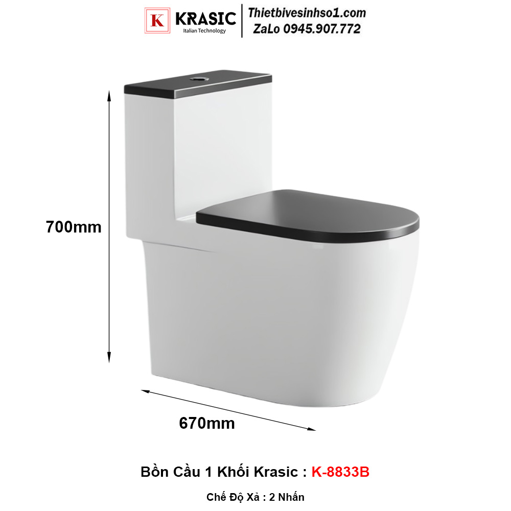 Bồn Cầu Krasic K-8833B