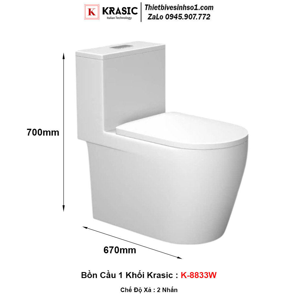 Bồn Cầu Krasic K-8833W