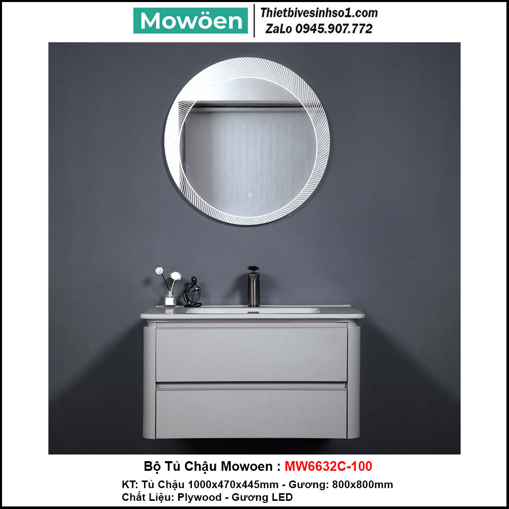 Bộ Tủ Chậu Mowoen MW6632C-100