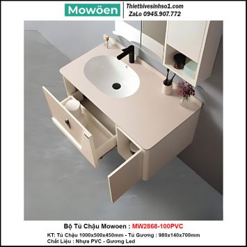 Bộ Tủ Chậu Mowoen MW2868-100PVC