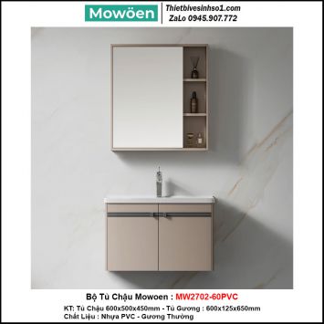 Bộ Tủ Chậu Mowoen MW2702-60PVC