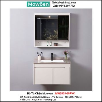 Bộ Tủ Chậu Mowoen MW2805-80PVC