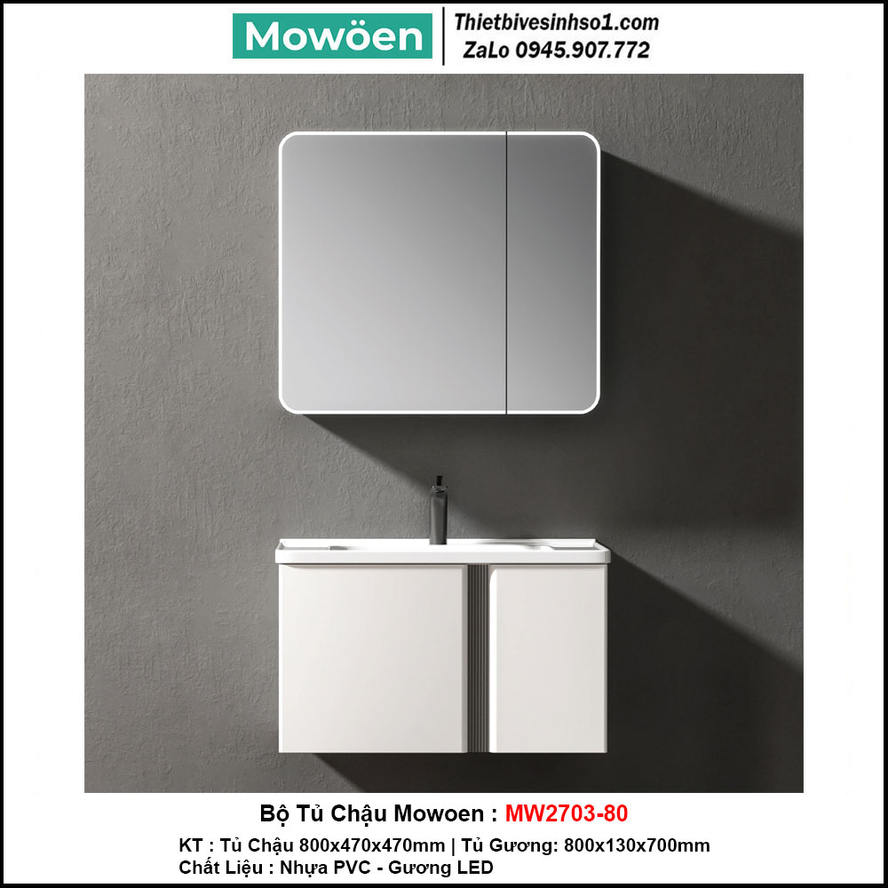 Bộ Tủ Chậu Mowoen MW2703-80 Bộ Tủ Chậu Mowoen MW2703-80