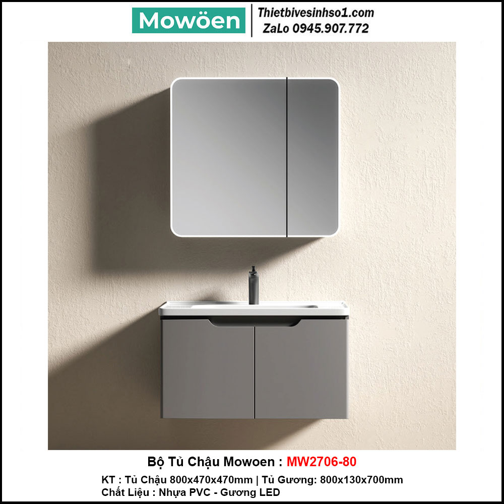 Bộ Tủ Chậu Mowoen MW2706-80 Bộ Tủ Chậu Mowoen MW2706-80