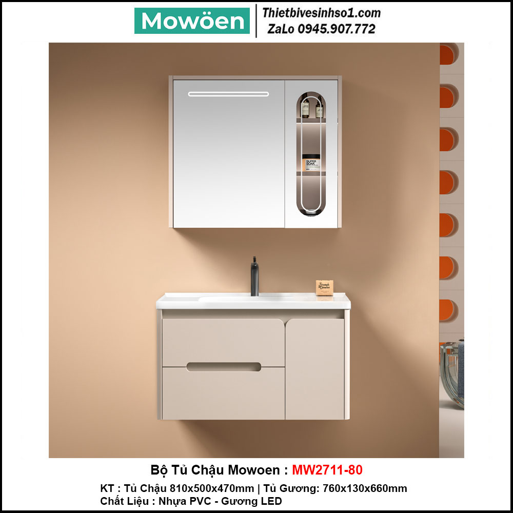 Bộ Tủ Chậu Mowoen MW2711-80 Bộ Tủ Chậu Mowoen MW2711-80