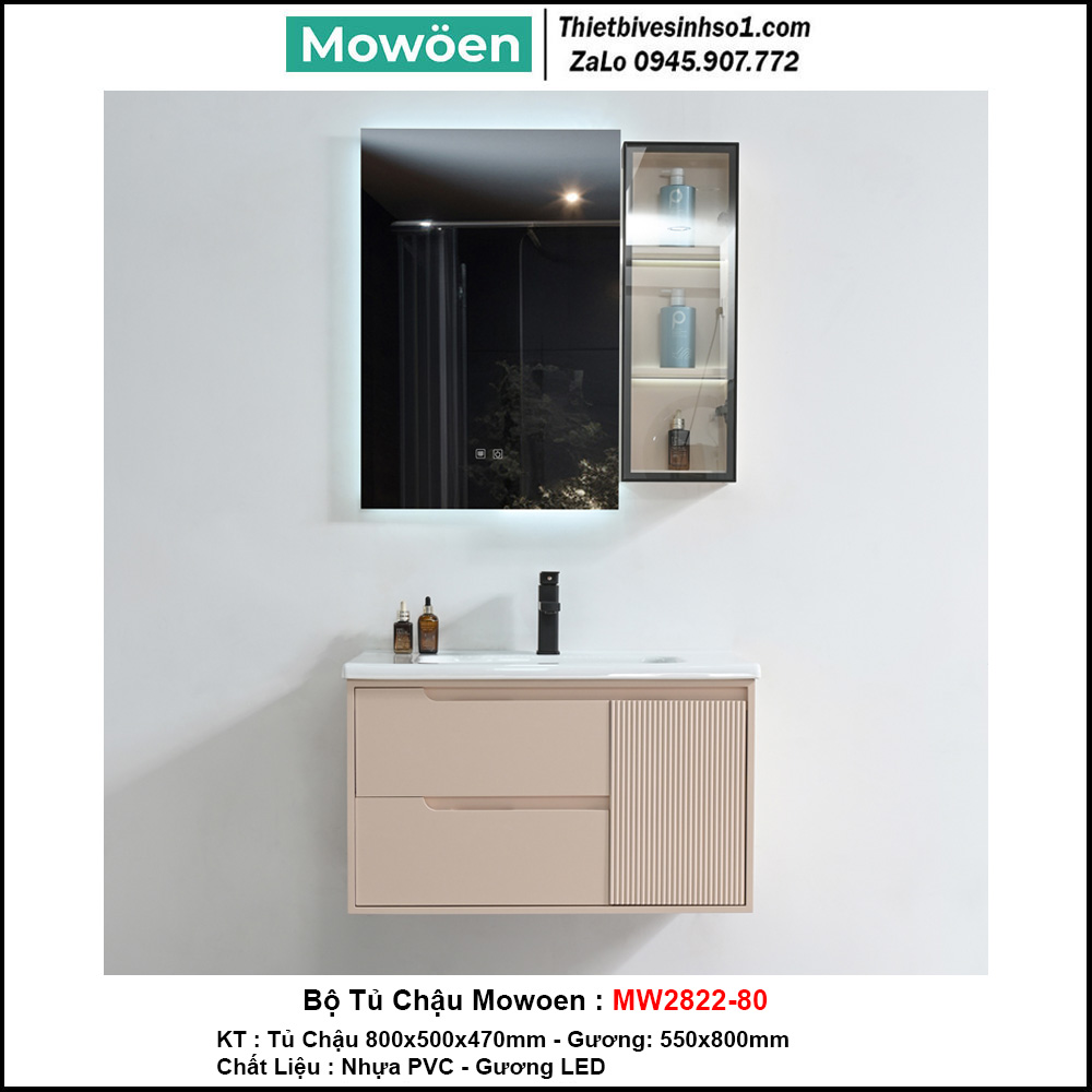 Bộ Tủ Chậu Mowoen MW2822-80