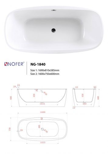 Bồn Tắm NOFER NG1840-PLUS