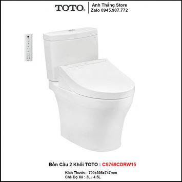 Bồn Cầu Điện Tử TOTO CS769CDRW15