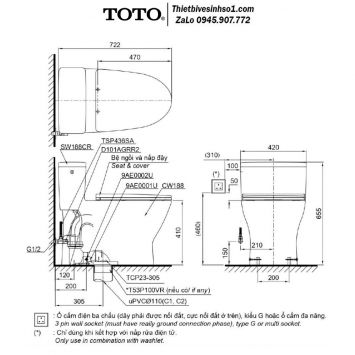 Bồn Cầu 1 Khối TOTO MS188VKT2