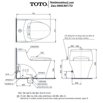 Bồn Cầu 1 Khối TOTO MS823DRT2