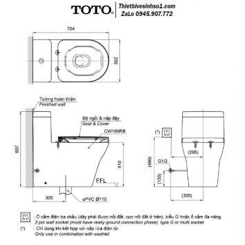 Bồn Cầu TOTO CW166RB-TC384CVK