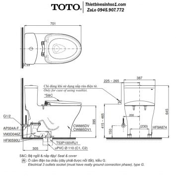 Bồn Cầu TOTO MS885DT2