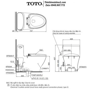 Bồn Cầu TOTO MS887RT2