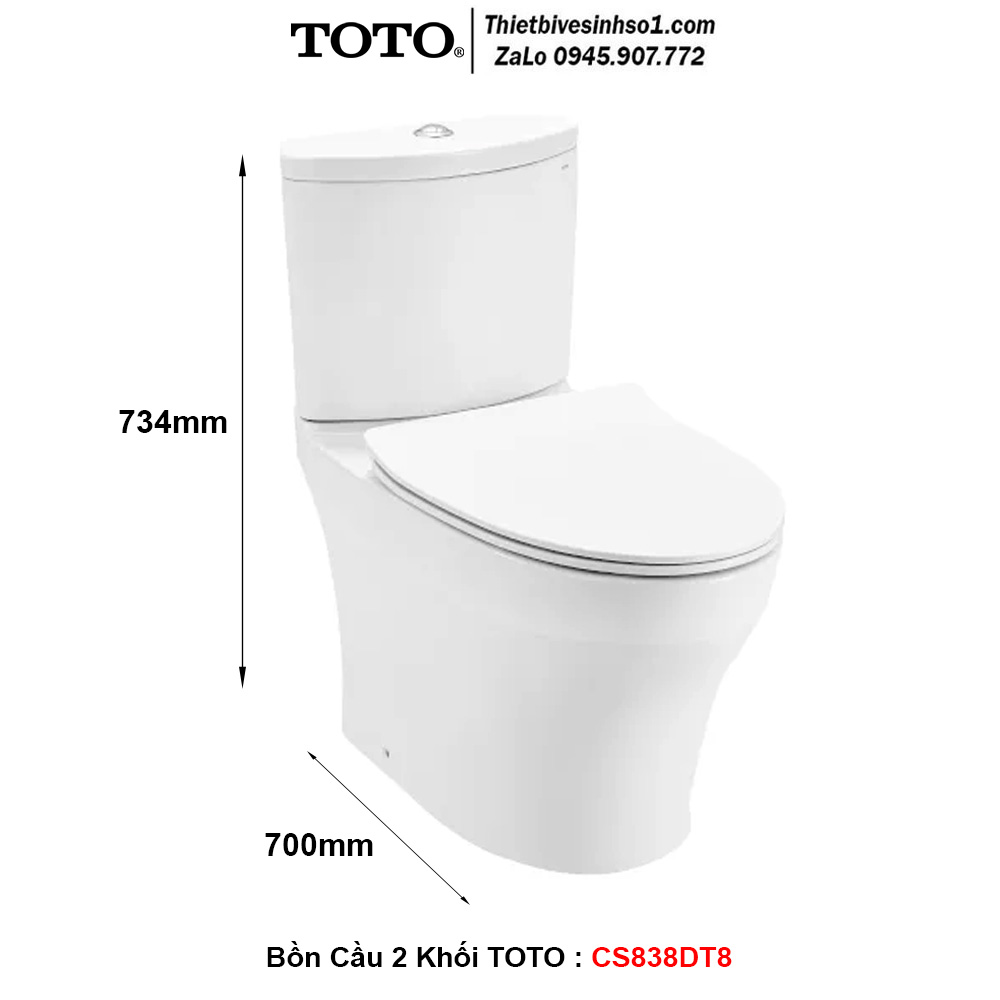Bồn Cầu TOTO CS838DT8