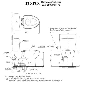 Bồn Cầu TOTO CS300DRT3