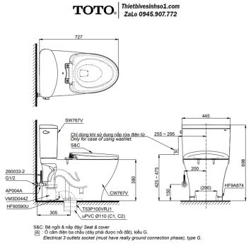 Bồn Cầu TOTO CS767RT8