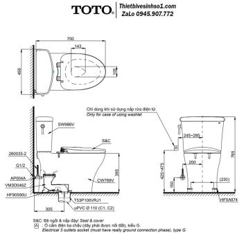 Bồn Cầu TOTO CS986GT9