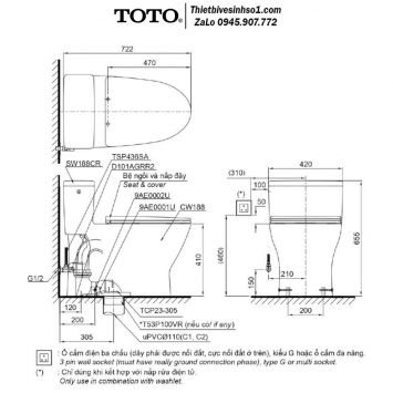 Bồn Cầu Điện Tử TOTO MS188VKW11