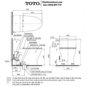 Bồn Cầu Điện Tử TOTO MS188VKW16-T53P100VR