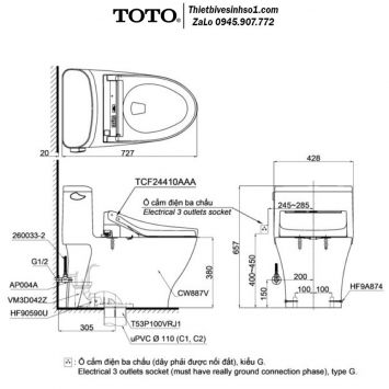 Bồn Cầu Điện Tử TOTO MS887RW14