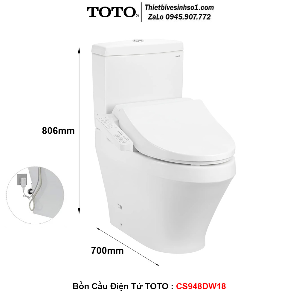 Bồn Cầu Điện Tử TOTO CS948DW18