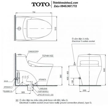 Bồn Cầu Điện Tử TOTO MS823CDRW23