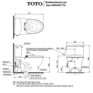 Bồn Cầu Nắp Rửa Cơ TOTO CS767RE2