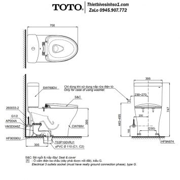 Bồn Cầu Nắp Rửa Cơ TOTO CS769DRE2