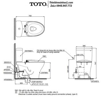 Bồn Cầu Nắp Rửa Cơ TOTO CS769DRE4