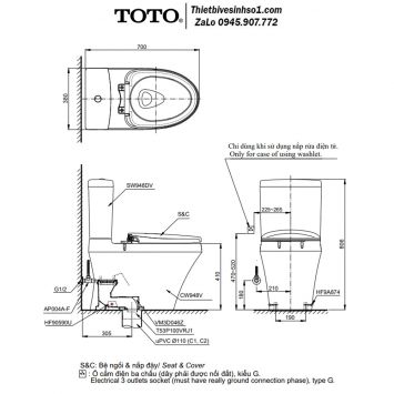 Bồn Cầu Nắp Rửa Cơ TOTO CS948DE4