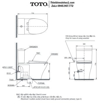 Bồn Cầu Nắp Rửa Cơ TOTO CS326DE4