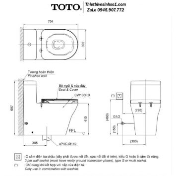 Bồn Cầu Nắp Rửa Cơ TOTO CW166RB-TCW09S