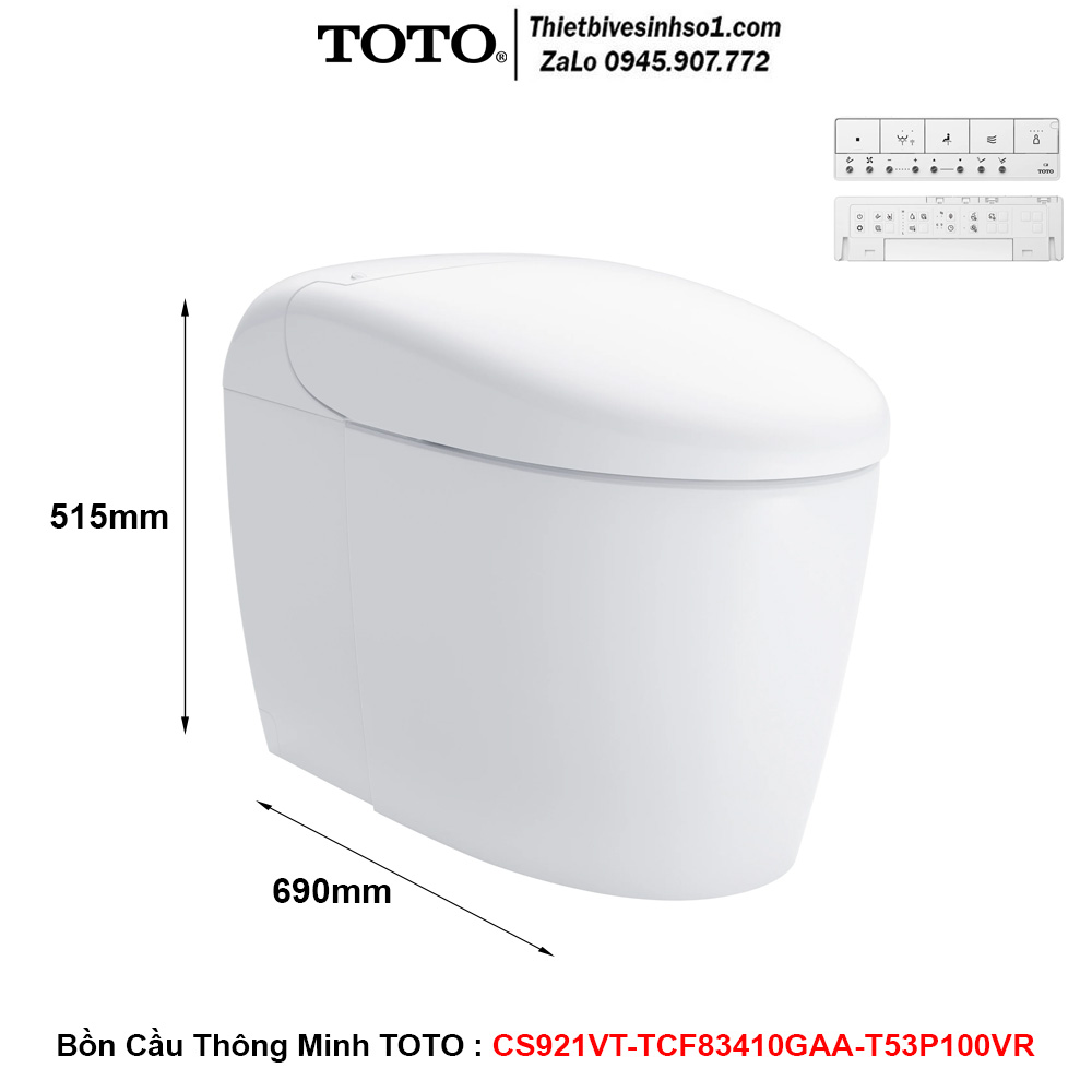 Bồn Cầu Thông Minh TOTO CS921VT-TCF83410GAA-T53P100VR