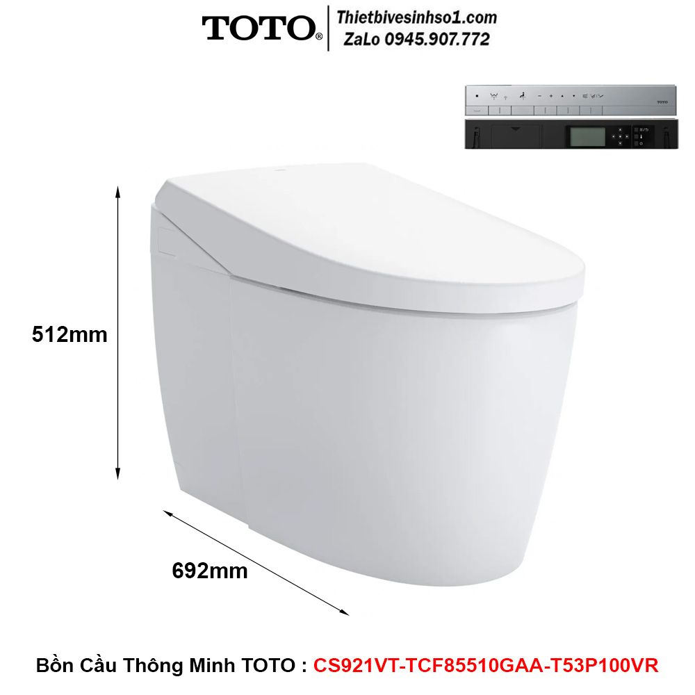 Bồn Cầu Thông Minh TOTO CS921VT-TCF85510GAA-T53P100VR