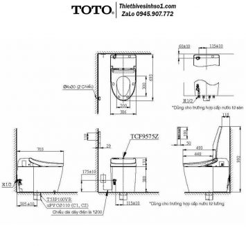 Bồn Cầu Thông Minh TOTO CS988VT-TCF9575Z-T53P100VR