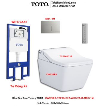 Bồn Cầu Treo Tường TOTO CW522EA-TCF804C2Z-WH172AAT-MB171M