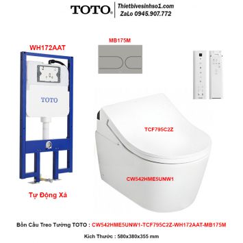 Bồn Cầu Treo Tường TOTO CW542HME5UNW1-TCF795C2Z-WH172AAT-MB175M