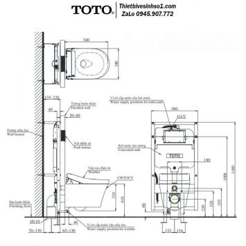 Bồn Cầu Treo Tường TOTO CW553C-TCF33370GAA-WH172AT-MB174P