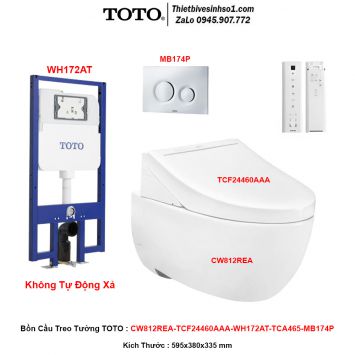 Bồn Cầu Treo Tường TOTO CW812REA-TCF24460AAA-WH172AT-TCA465-MB174P