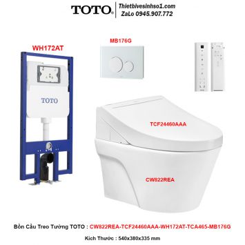 Bồn Cầu Treo Tường TOTO CW822REA-TCF24460AAA-WH172AT-TCA465-MB176G